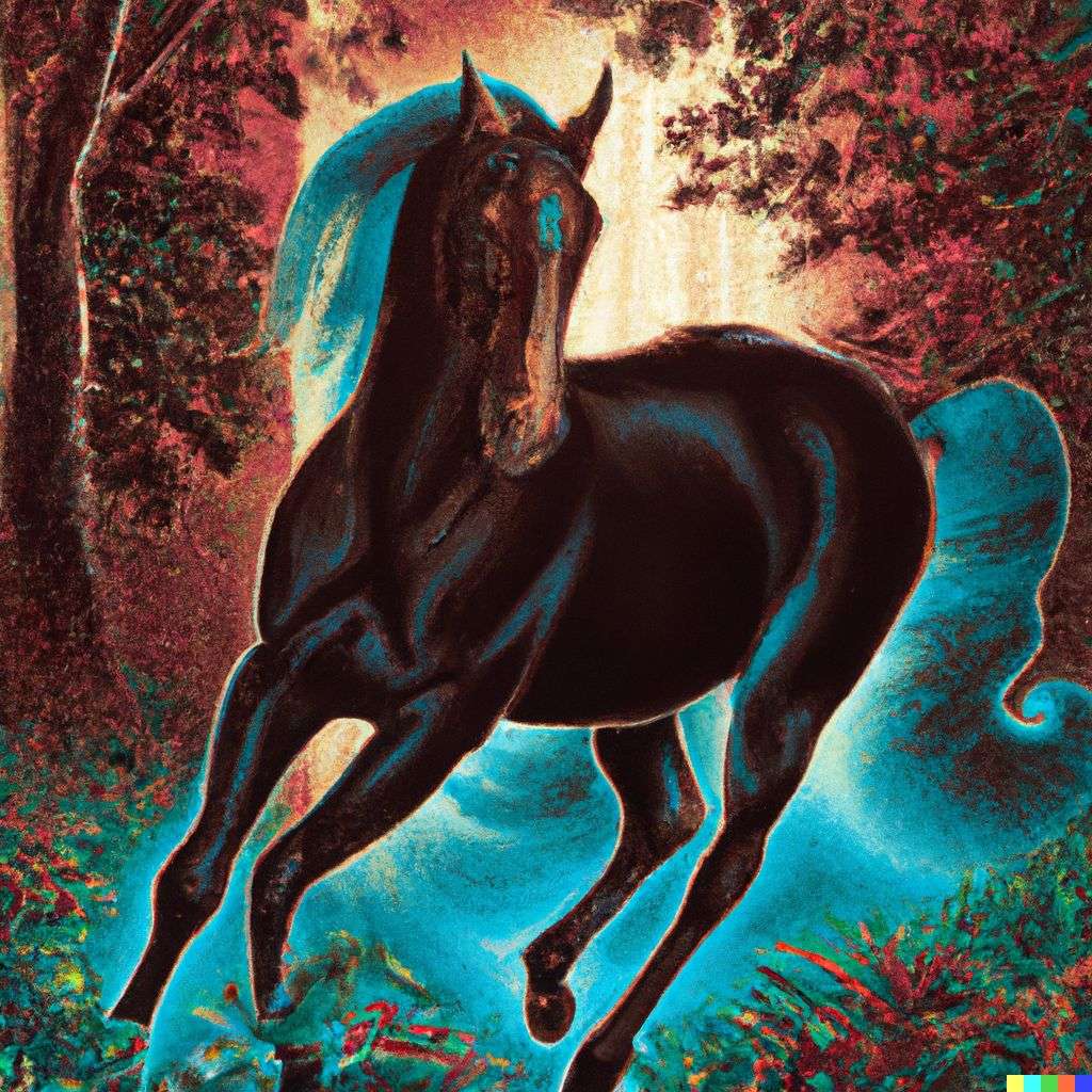 a horse, book cover art
